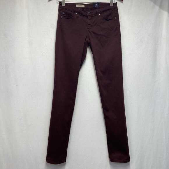 Adriano Goldschmied The Stilt Cigarette Leg Low-Rise Pants Women Size 25R Marron - Picture 1 of 14
